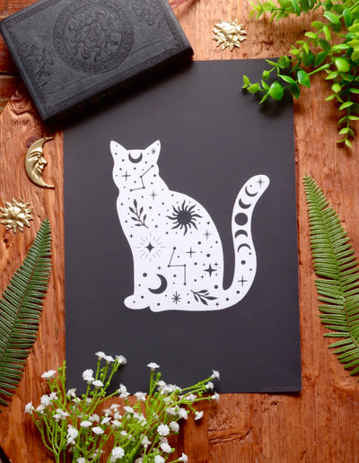 Celestial cat - framed art print