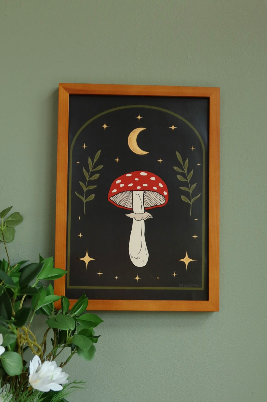 Celestial Toadstool mushroom - framed art print