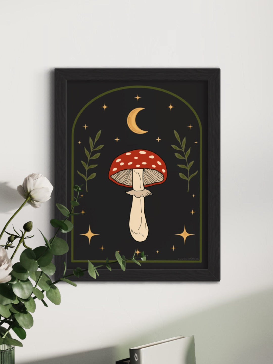 Celestial Toadstool mushroom - framed art print