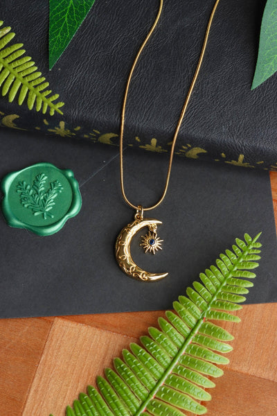 Moon and star necklace