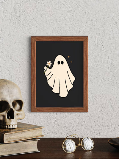 Ghost with flower - framed art print