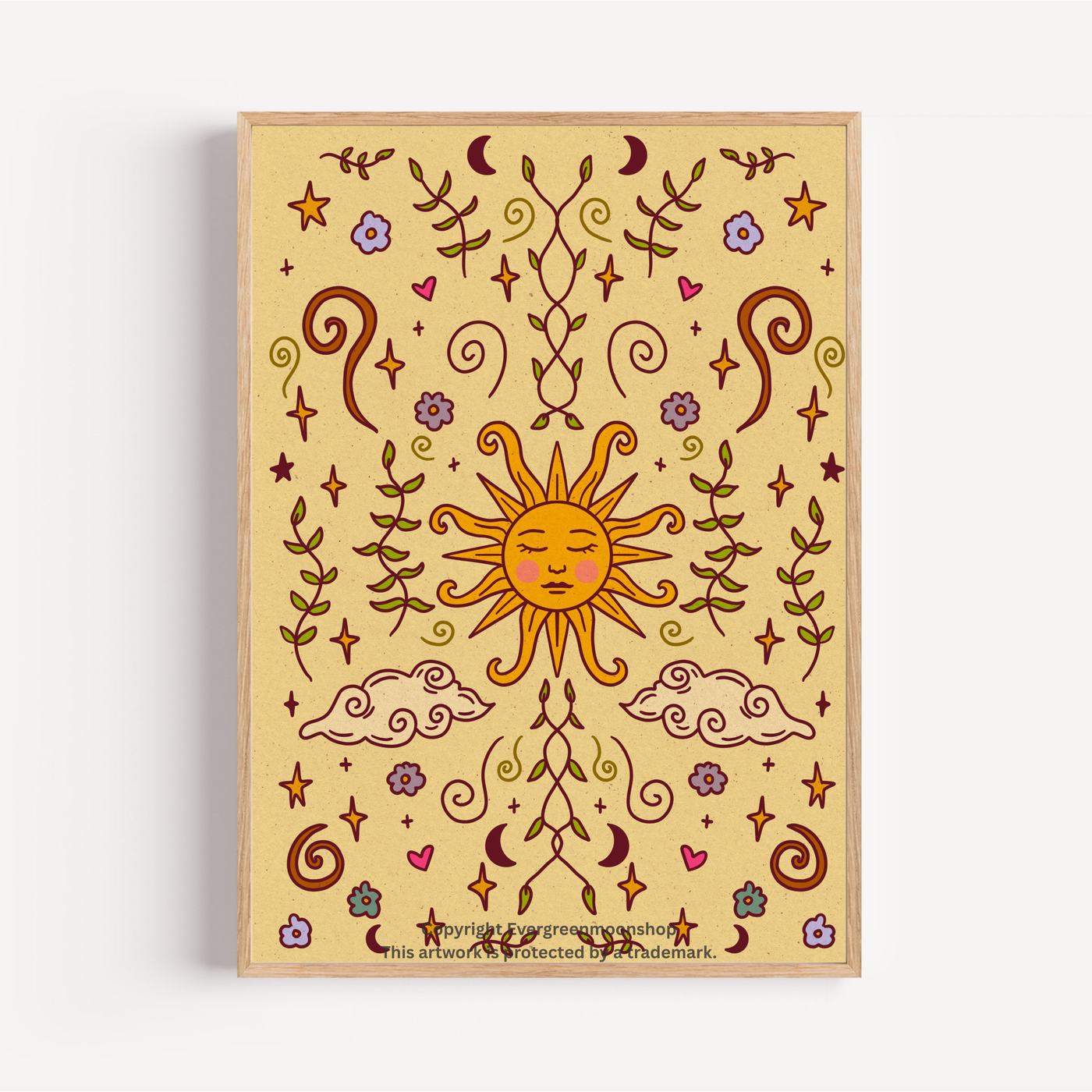 Sun magical wall art print