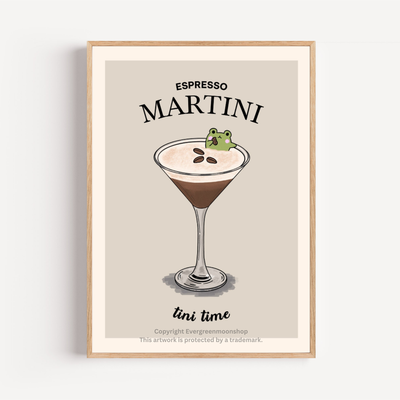 Espresso Martini Frog wall art print