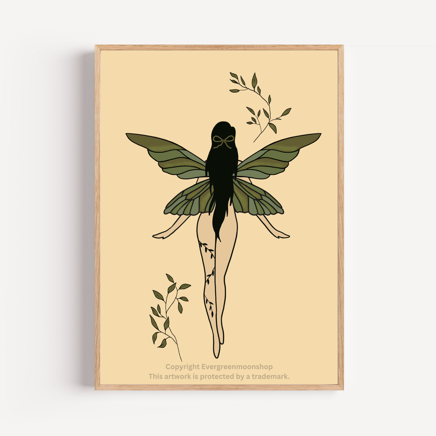 Fairy leaf wall art print