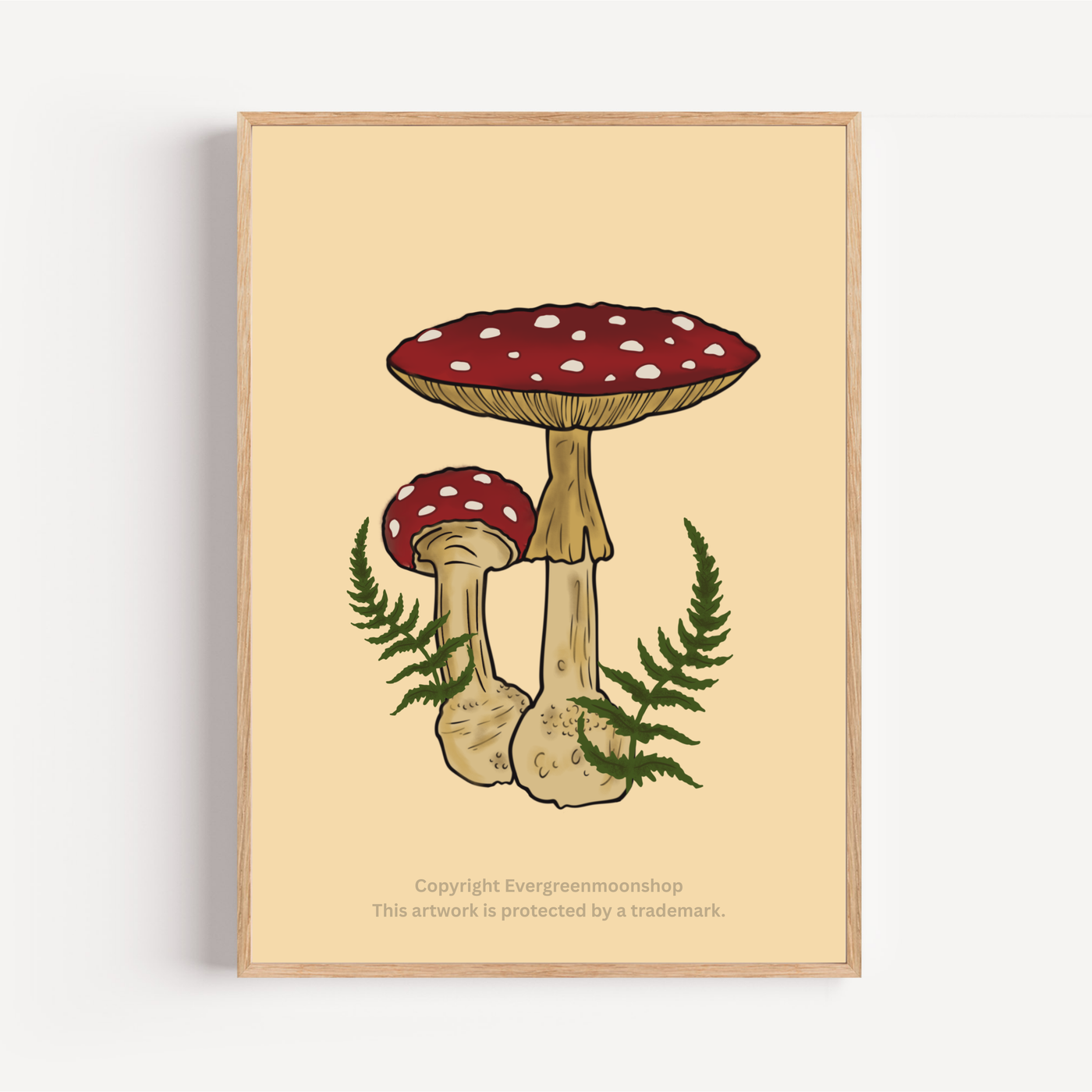 Mushroom toadstool art print