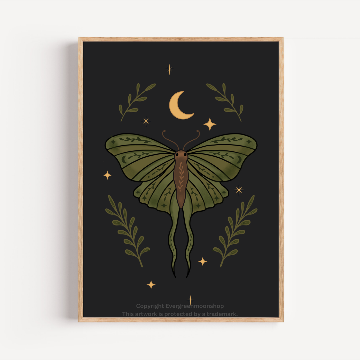 Dark moth wall art print