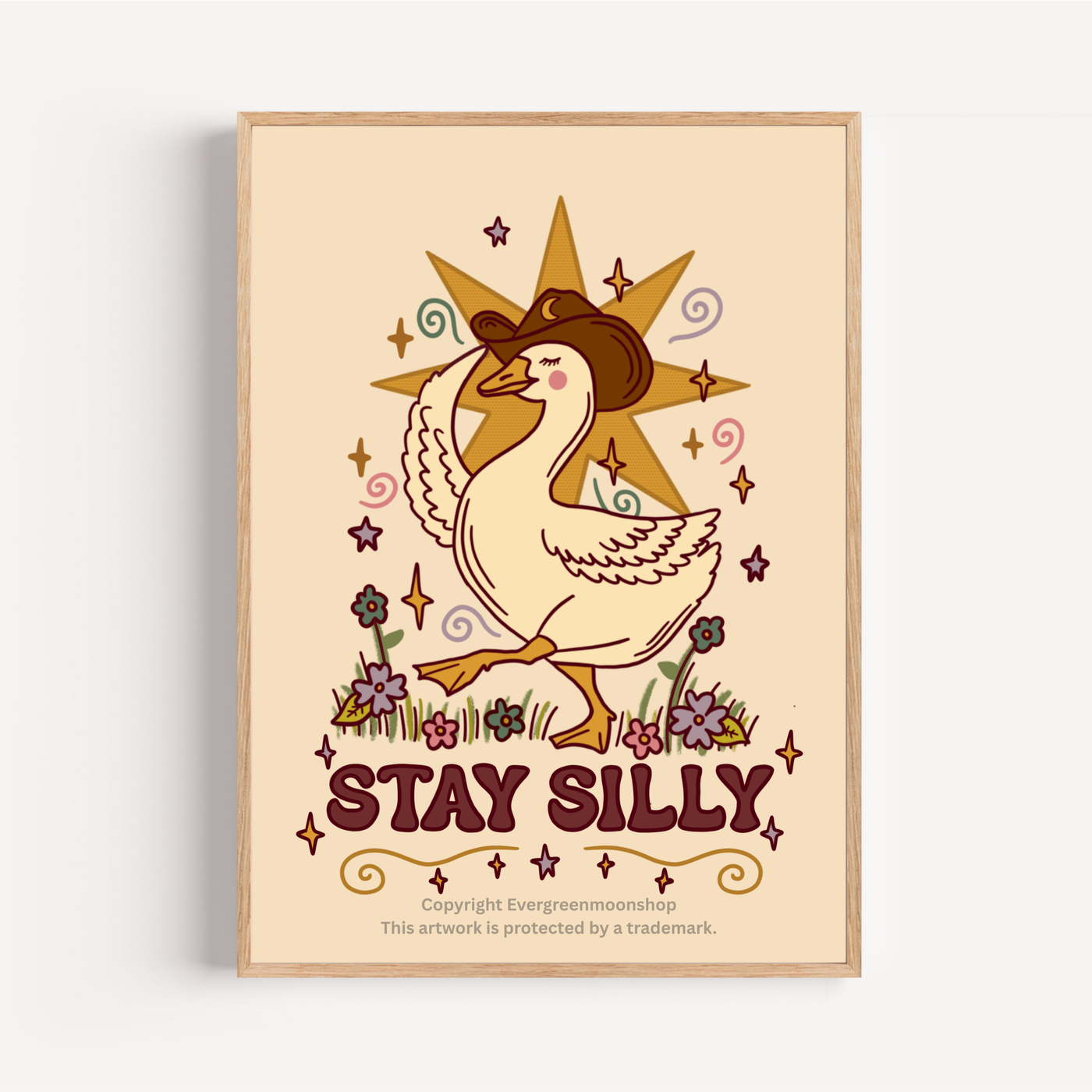 Stay silly goose wall art print