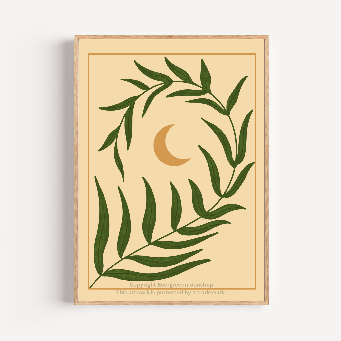 Moon leaf wall art print