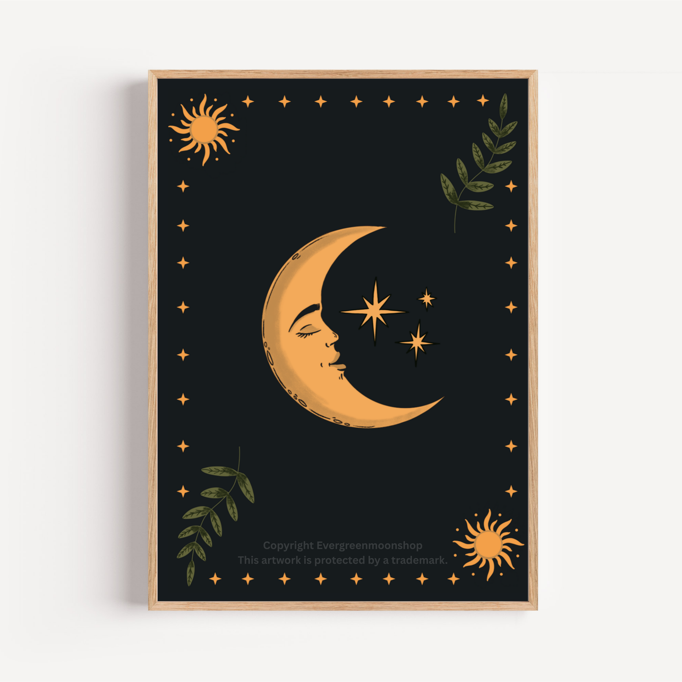 Moon celestial dark wall art print