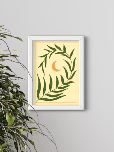 Moon leaf - framed art print