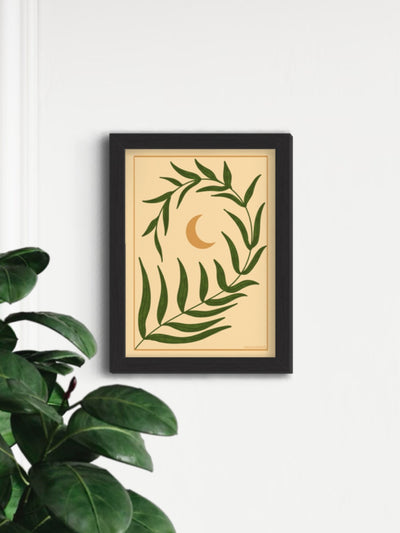 Moon leaf - framed art print