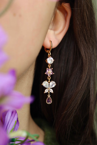 Purple butterfly earrings