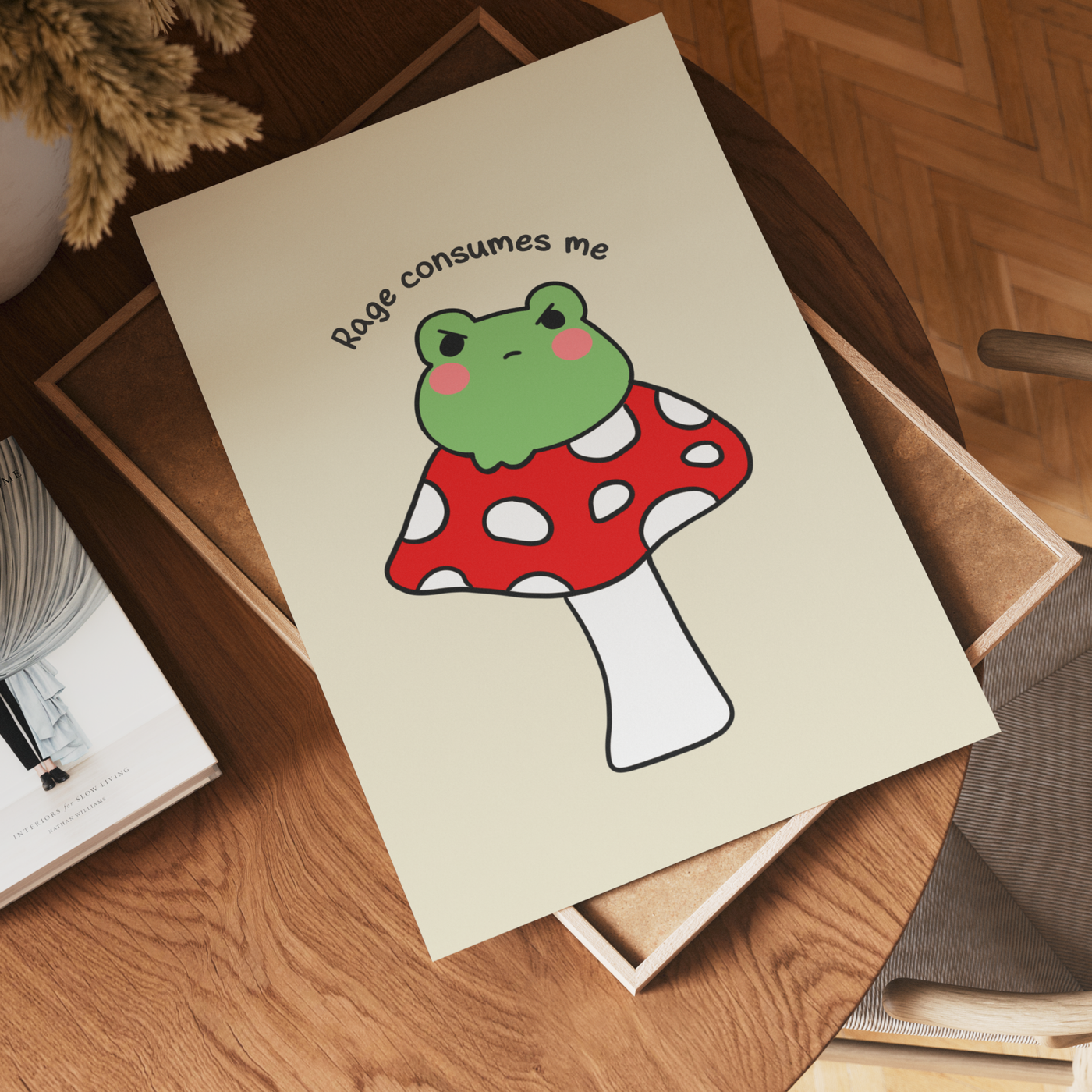 Rage consumes me grumpy frog art print