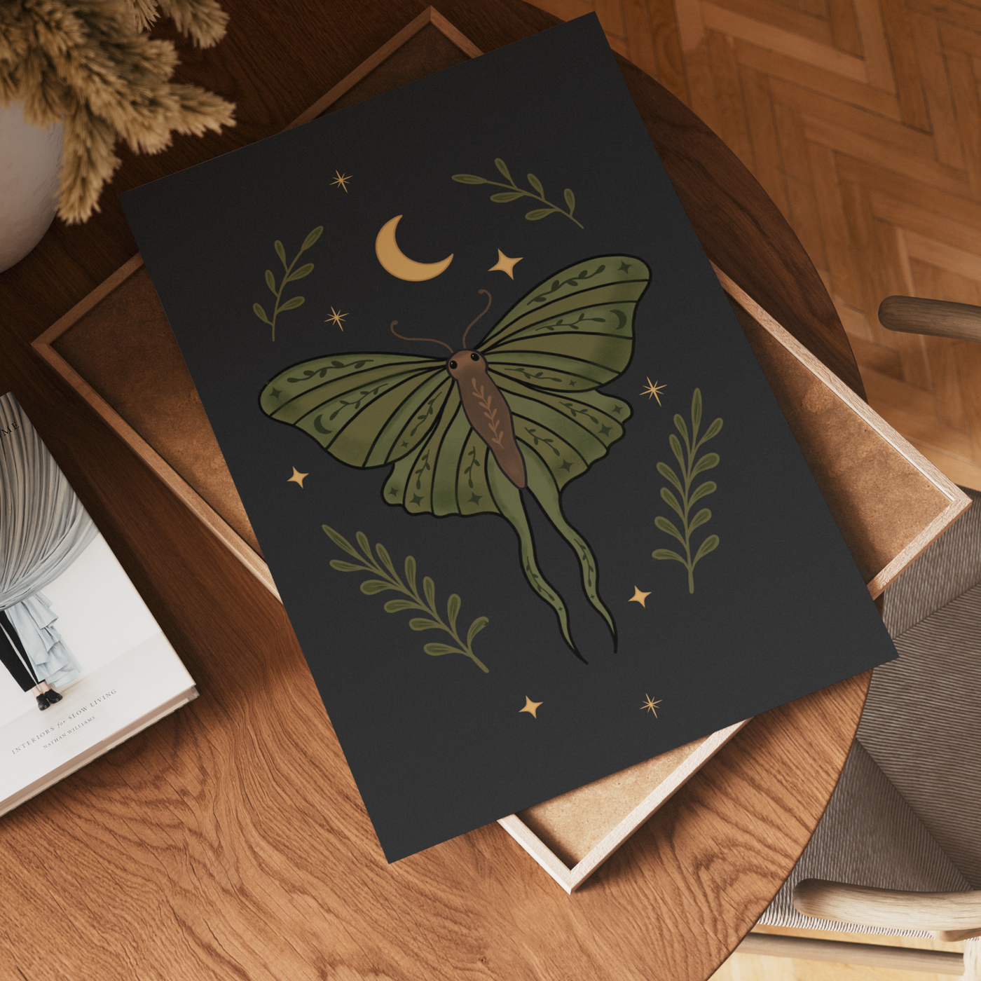 Dark moth wall art print