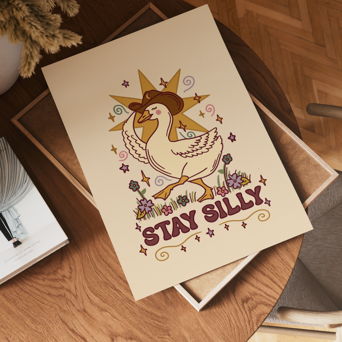 Stay silly goose wall art print