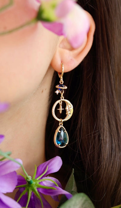 Blue moon earrings