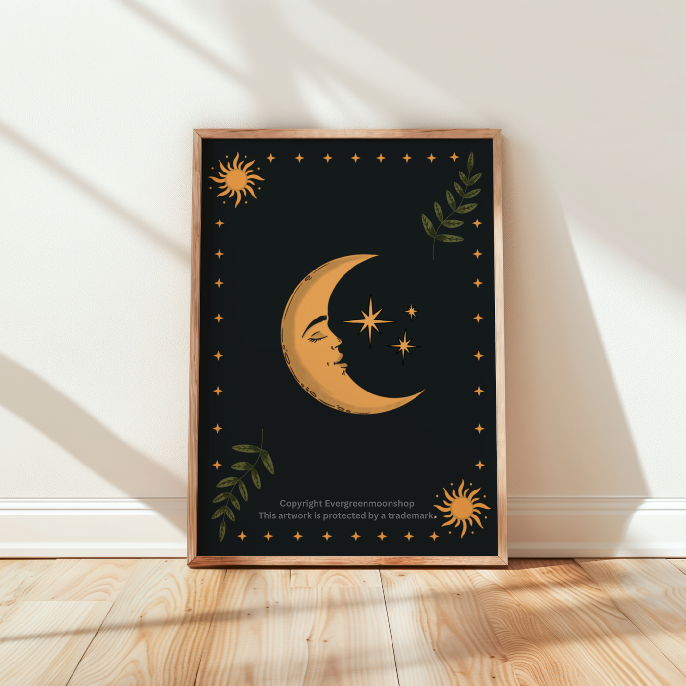 Moon celestial dark wall art print