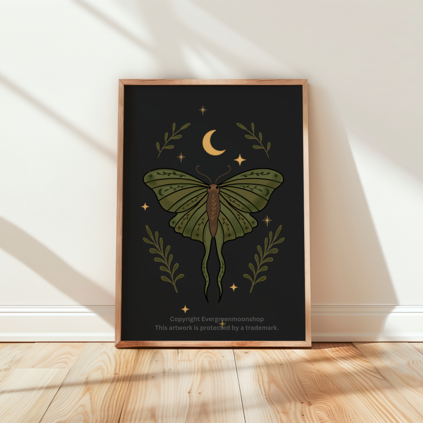 Dark moth wall art print