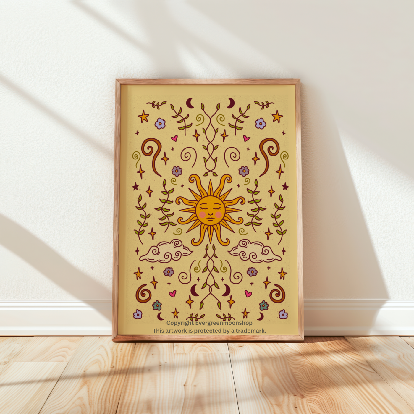 Sun magical wall art print