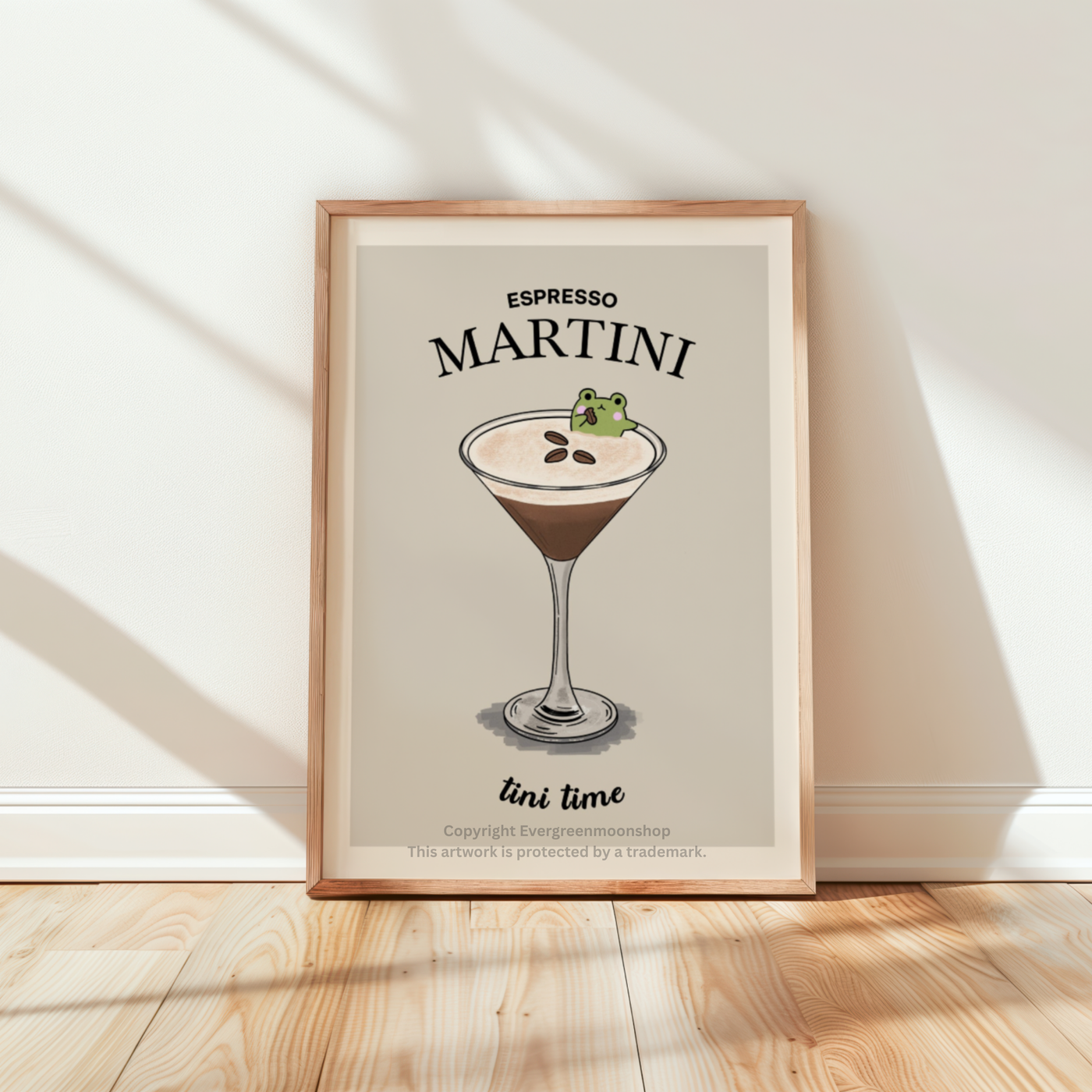 Espresso Martini Frog wall art print