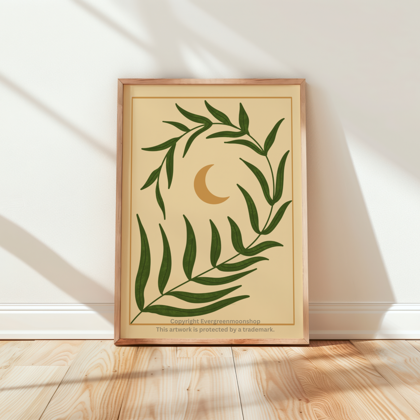 Moon leaf wall art print