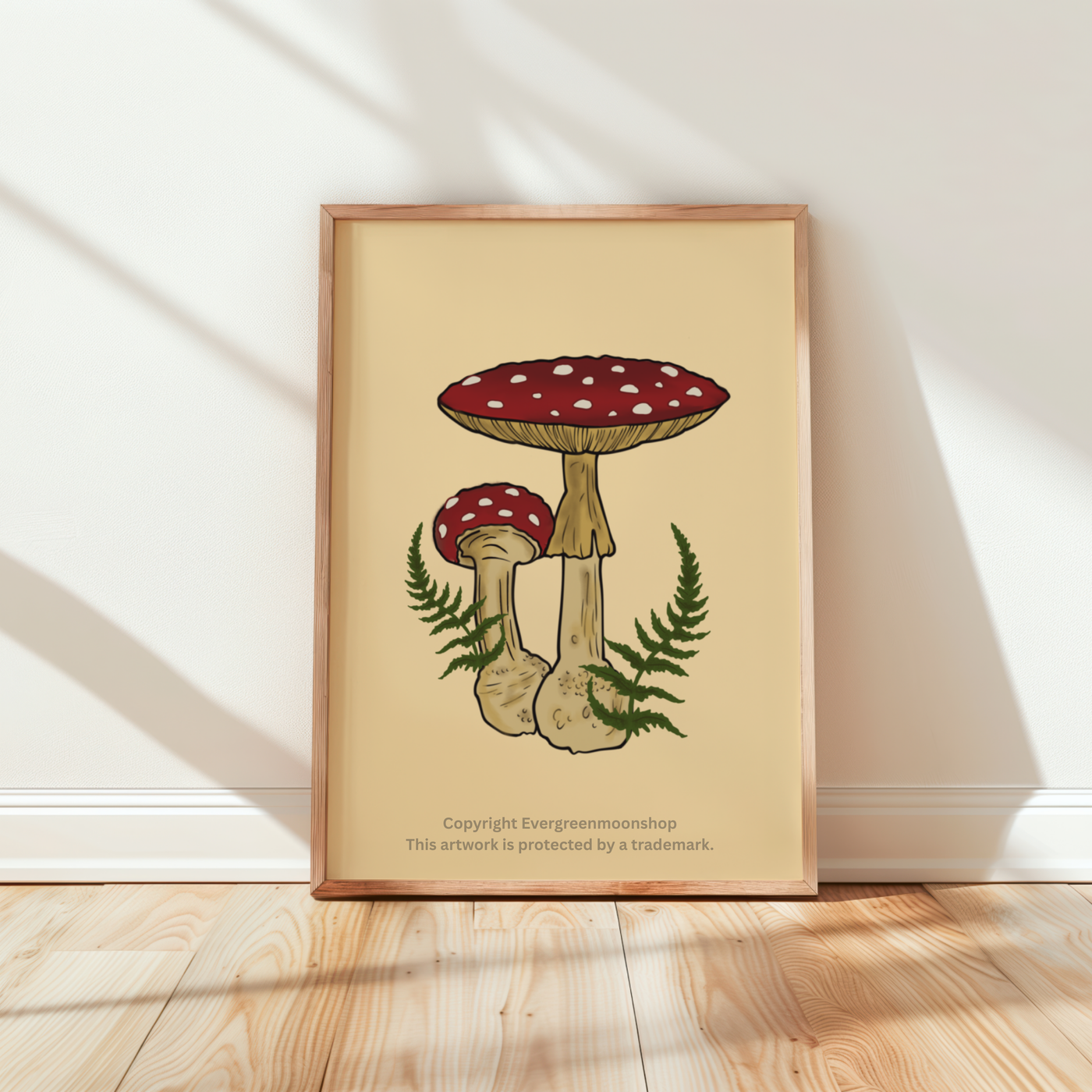 Mushroom toadstool art print