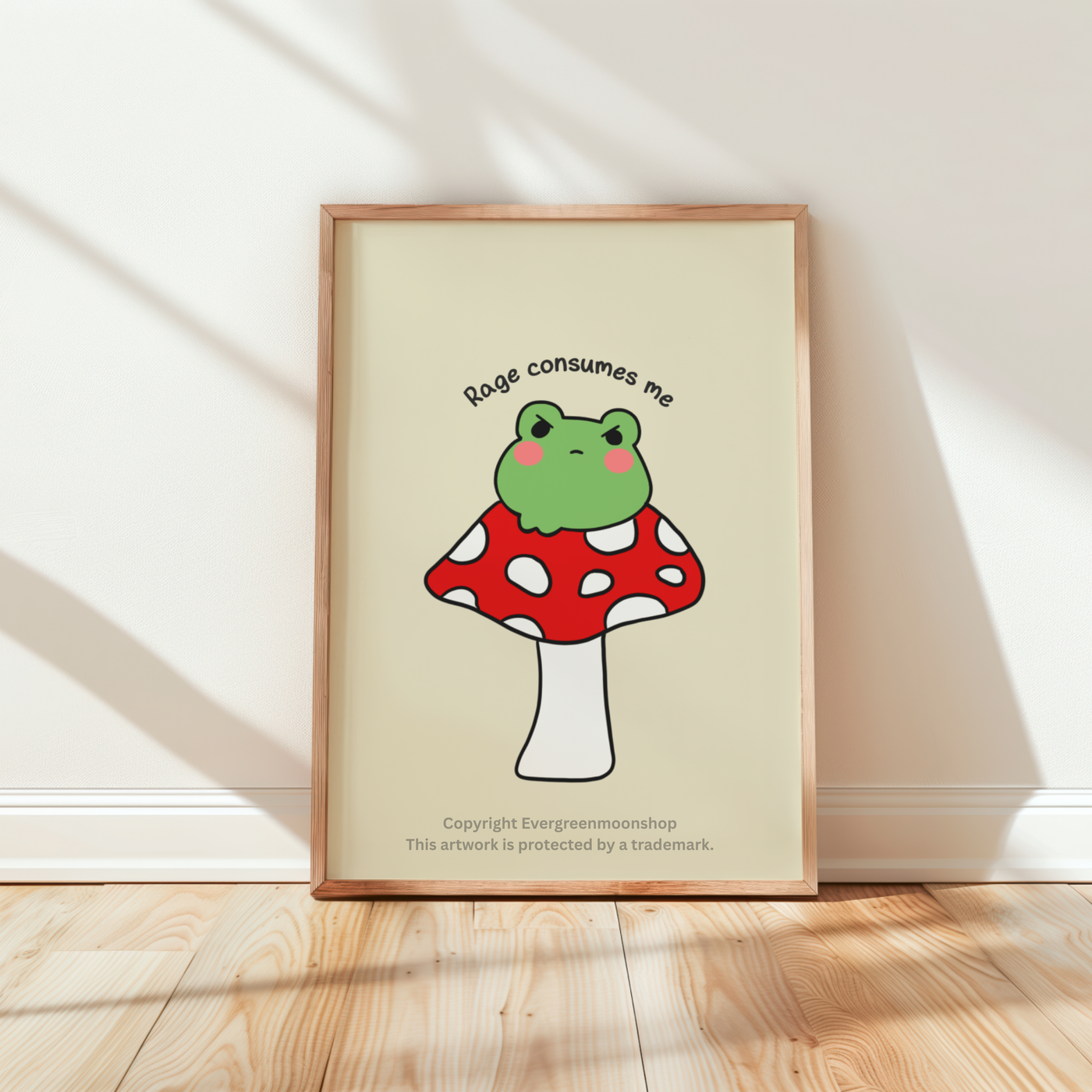 Rage consumes me grumpy frog art print