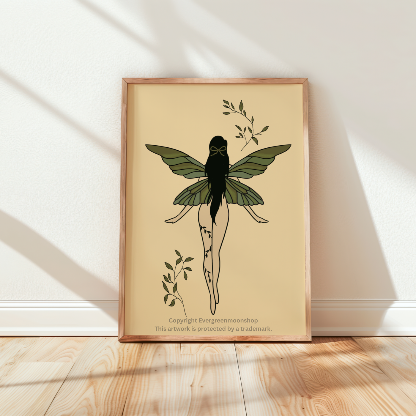 Fairy leaf wall art print