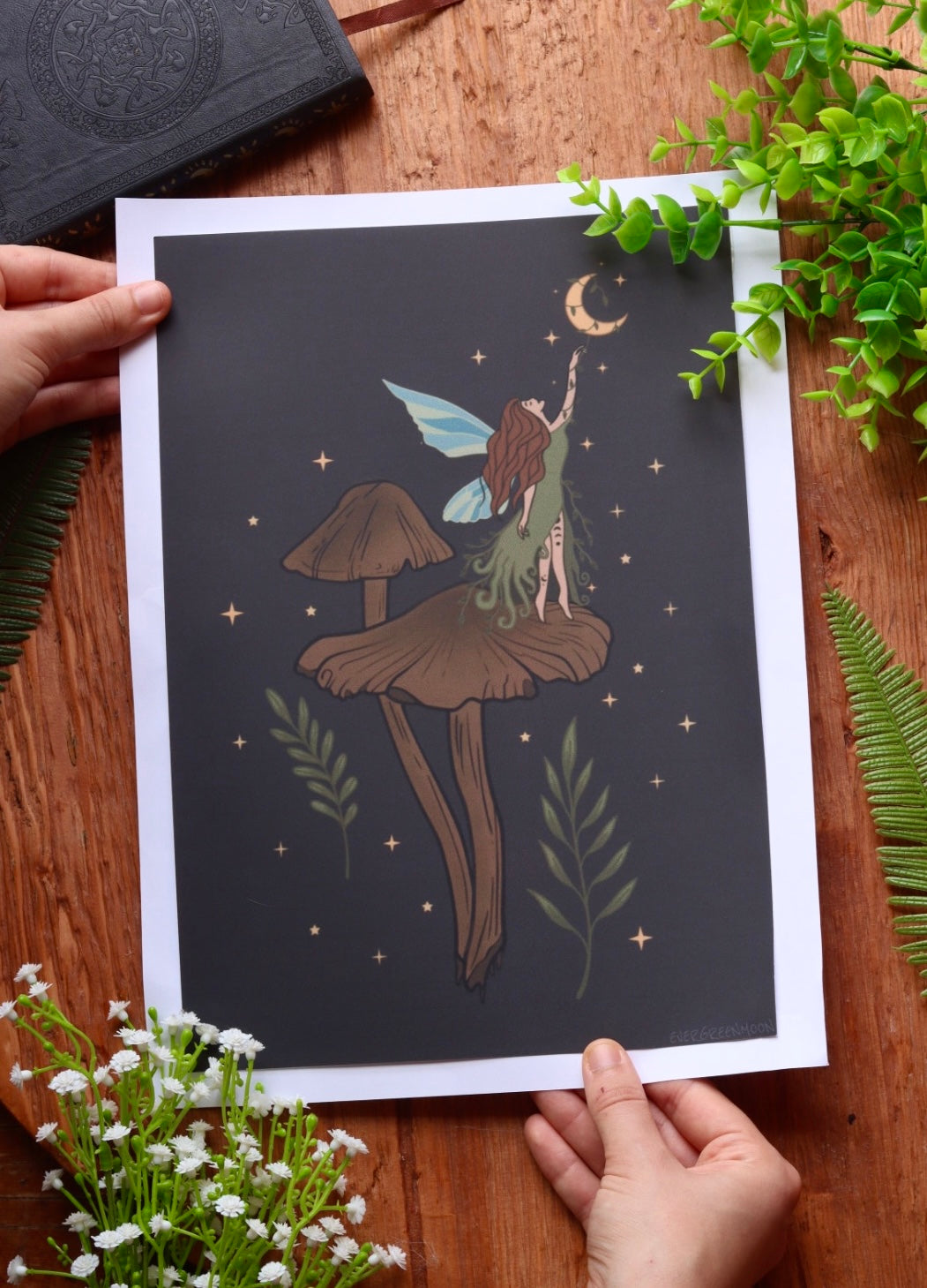 Mushroom fairy - framed art print