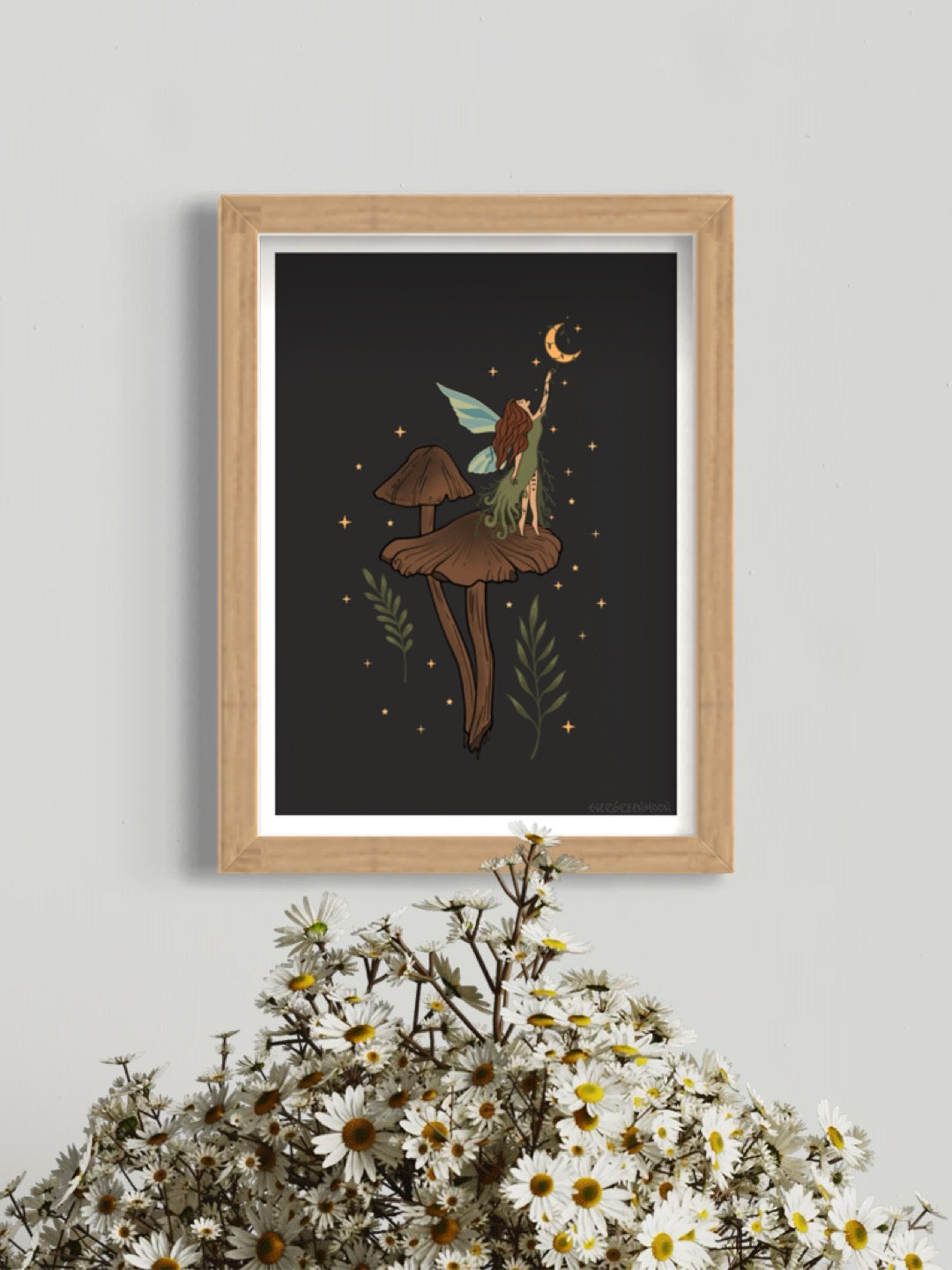 Mushroom fairy - framed art print