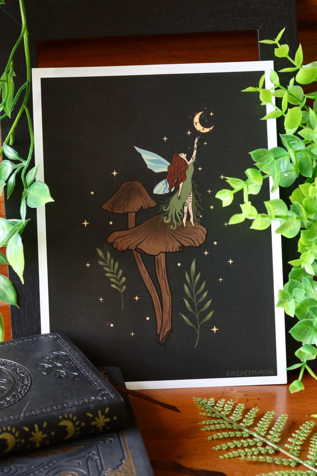 Mushroom fairy - framed art print