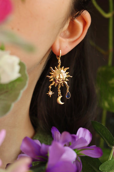 Sun celestial charm earrings