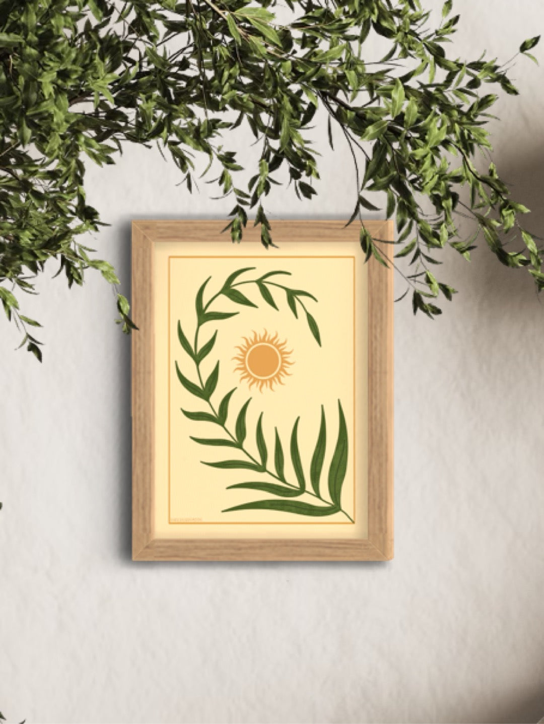 Sun leaf - framed art print