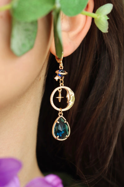 Blue moon earrings