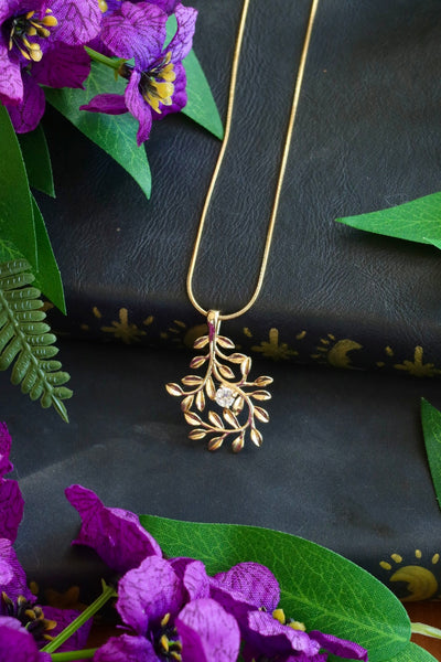 Branch leaf necklace