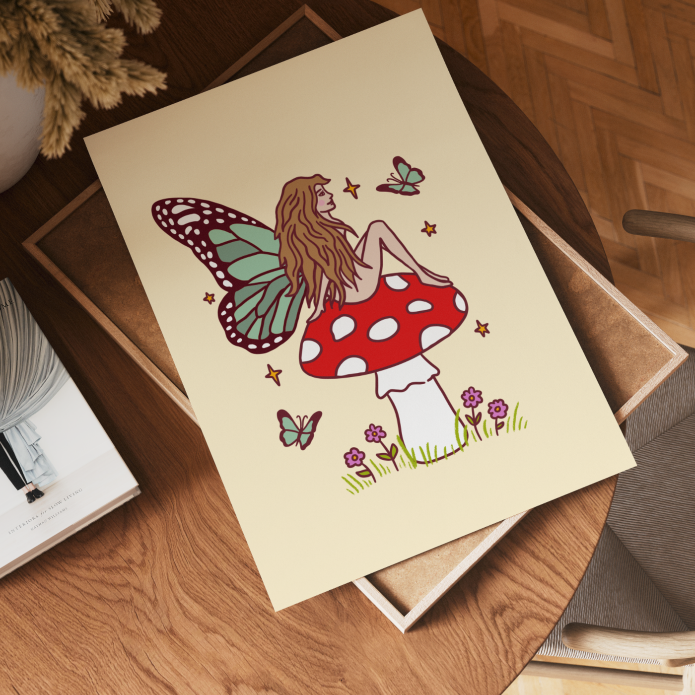 Fairy toadstool (with or without quote) art print