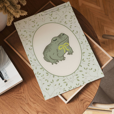 Frog branch elegant wall art print