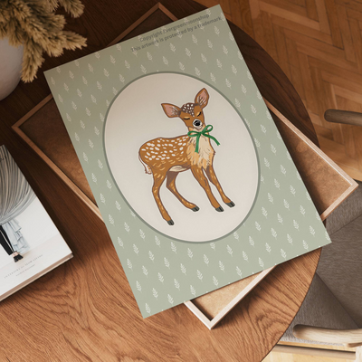 Elegant deer wall art print