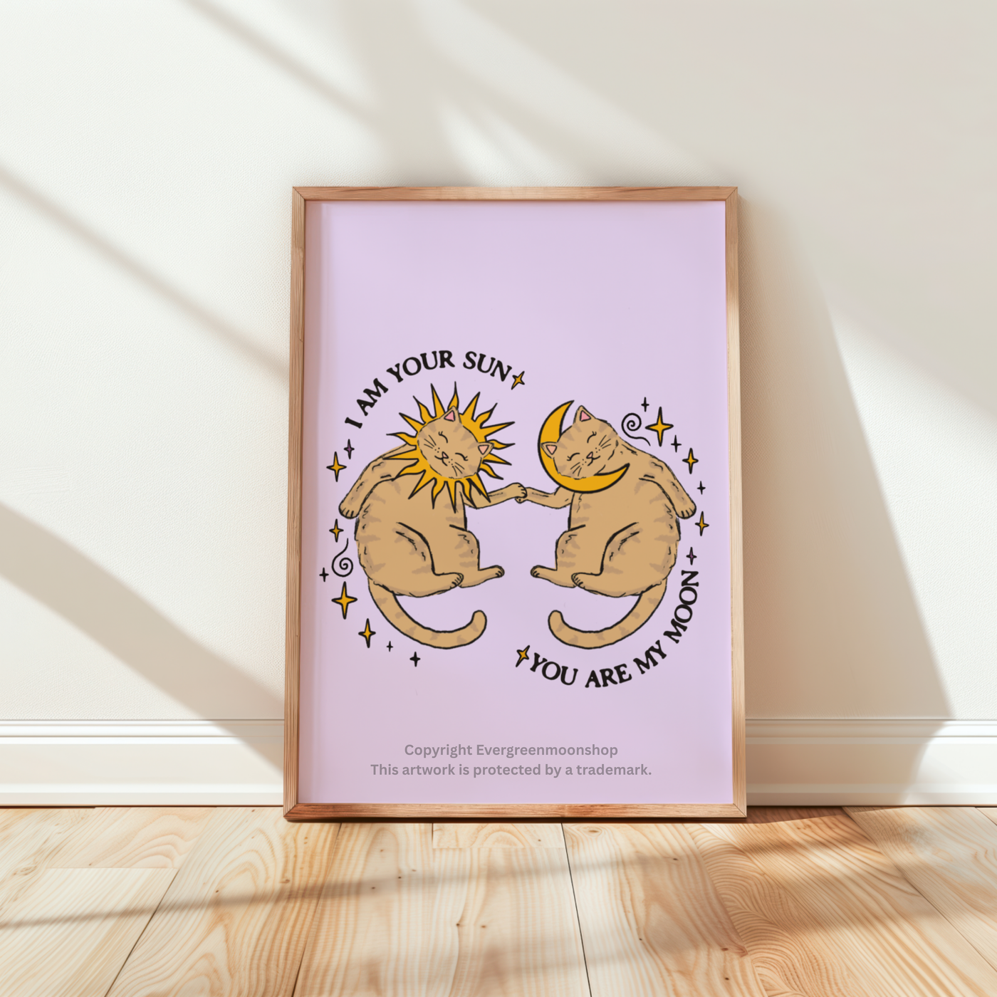 I am your sun, you are my moon wall art print