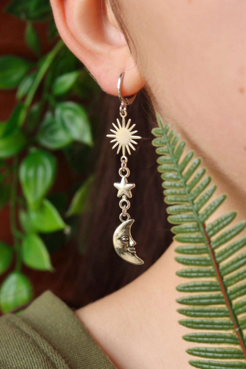 Moon star earrings