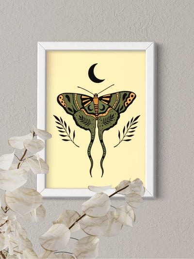 Moon moth - framed art print