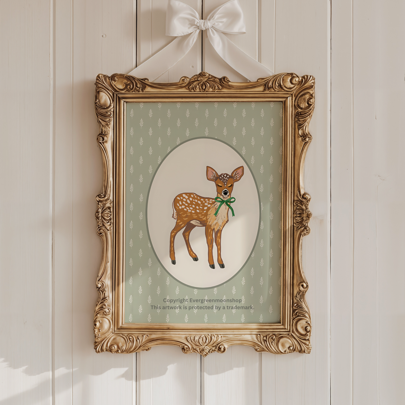 Elegant deer wall art print