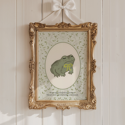 Frog branch elegant wall art print