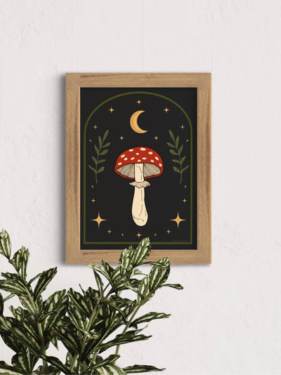 Celestial Toadstool mushroom - framed art print