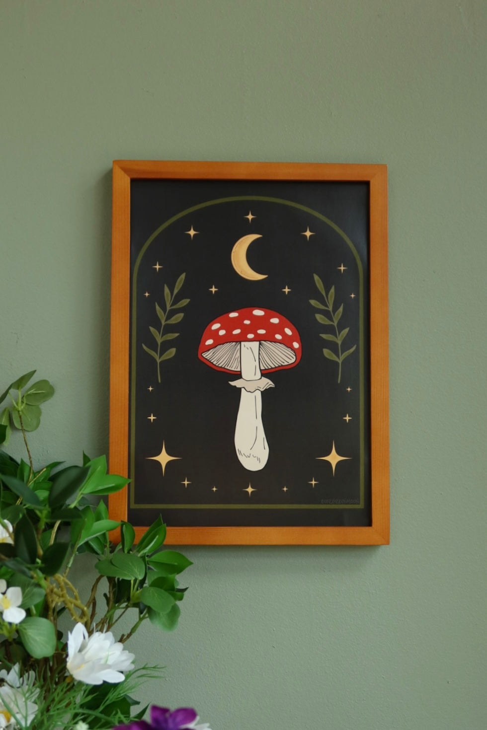 Celestial Toadstool mushroom - framed art print