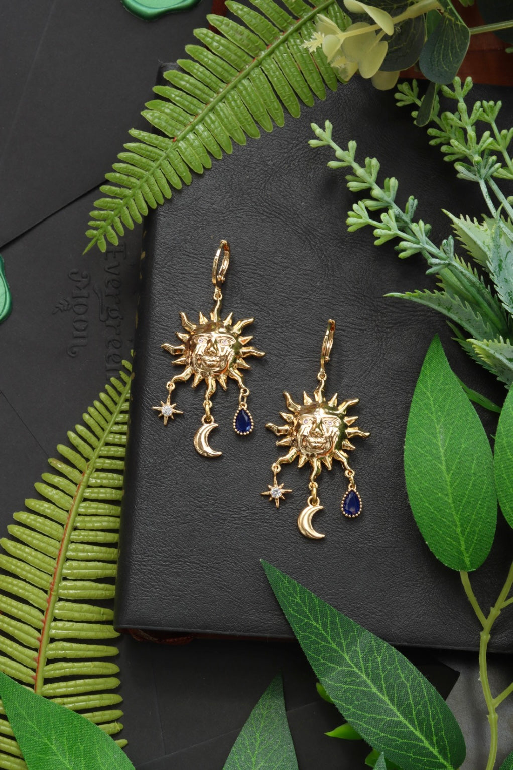 Sun celestial charm earrings