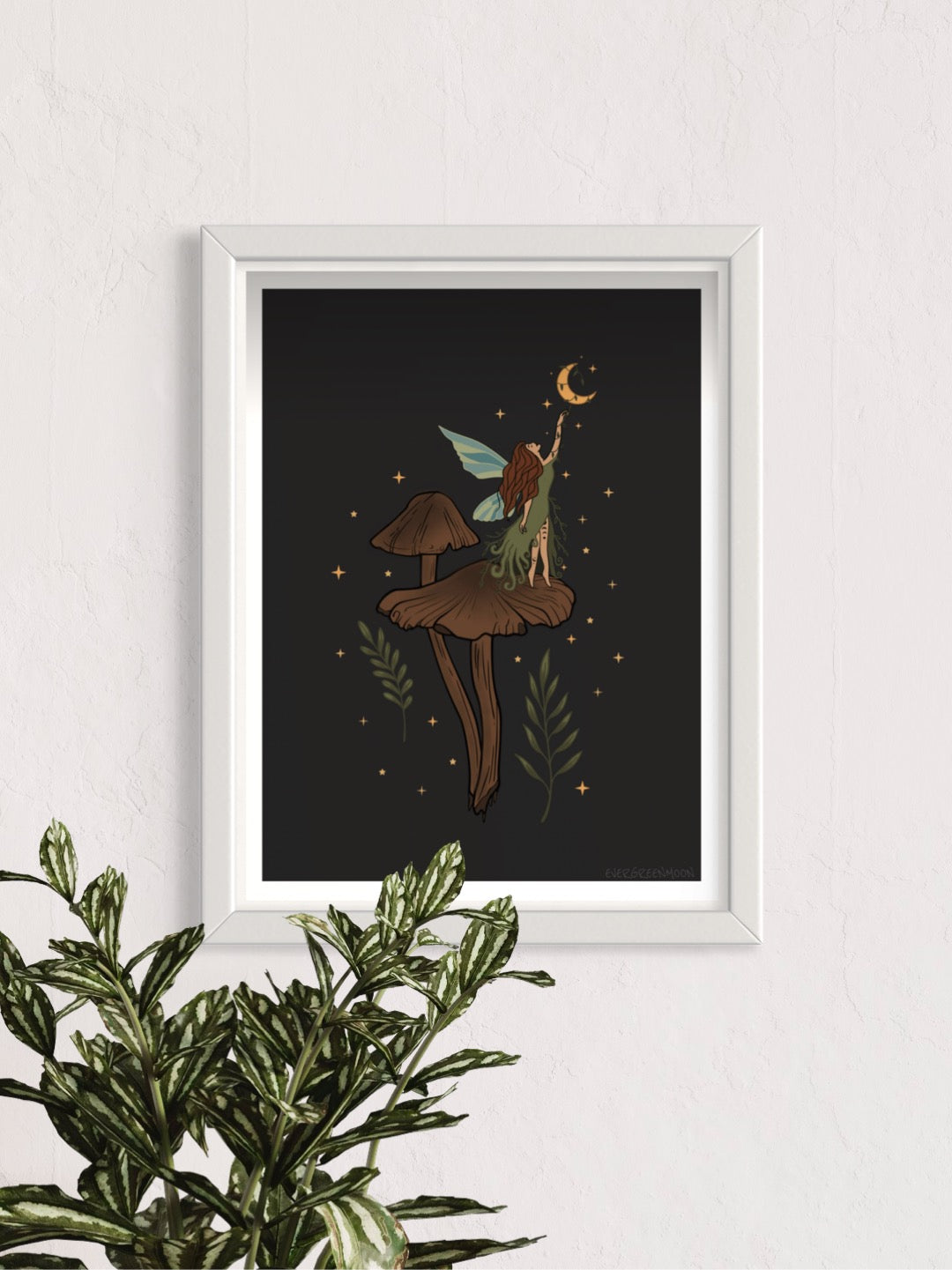 Mushroom fairy - framed art print