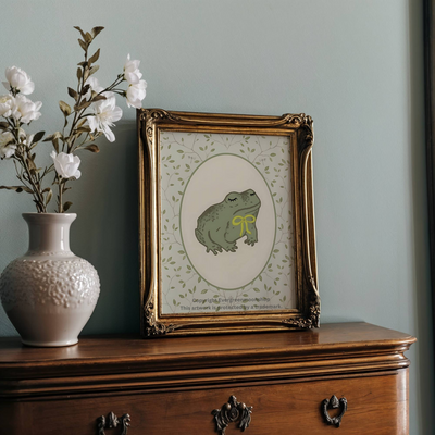 Frog branch elegant wall art print