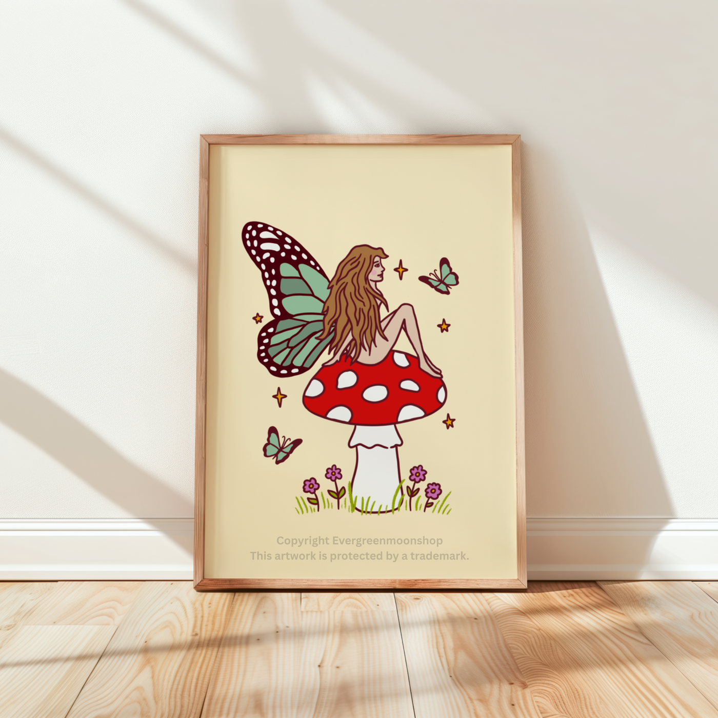 Fairy toadstool (with or without quote) art print