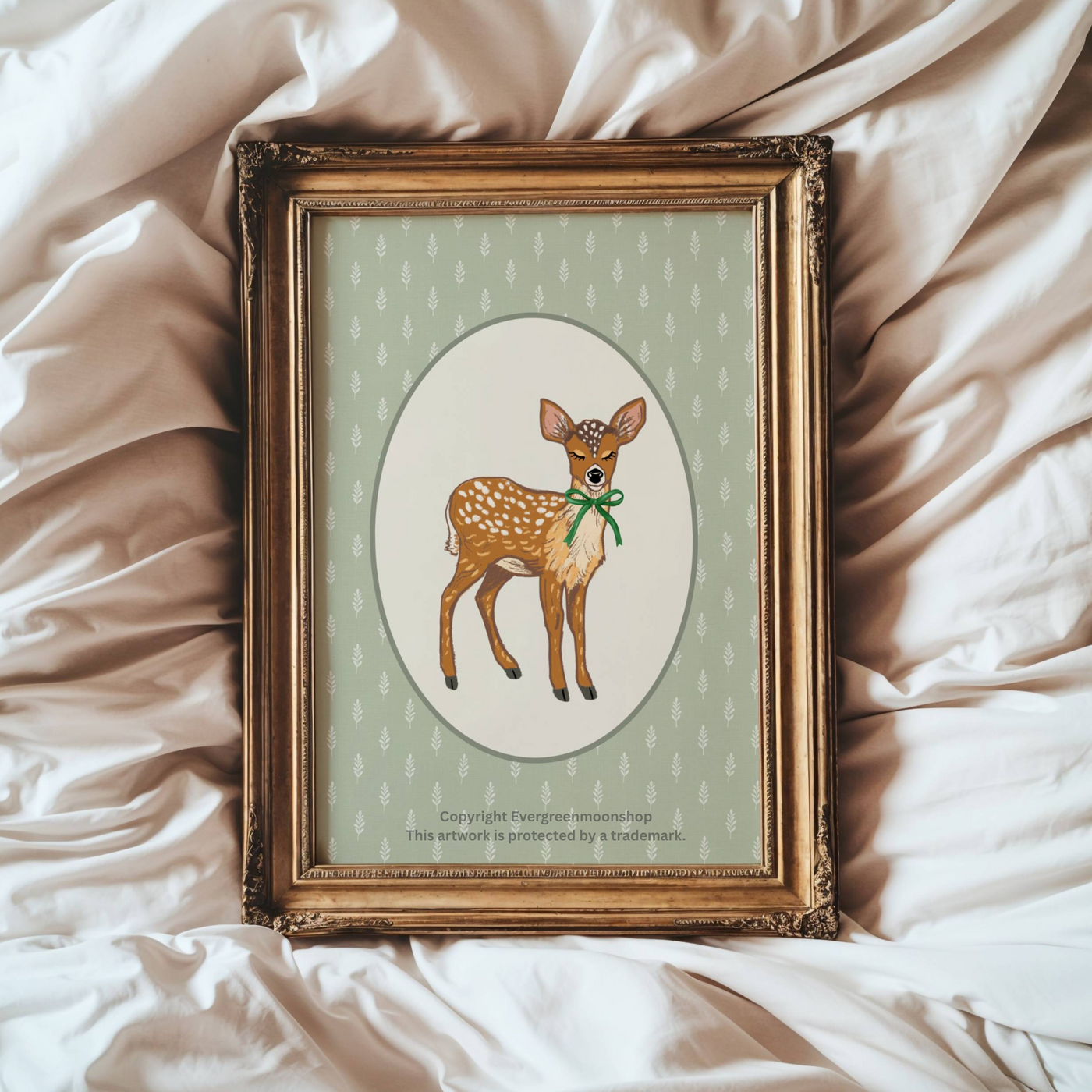 Elegant deer wall art print